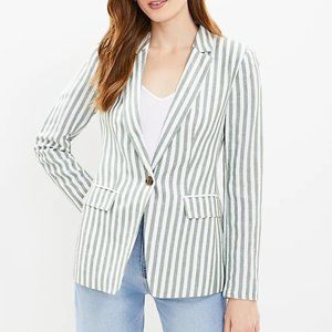 Loft Striped Linen Blend Modern Blazer